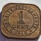 354. Moneda Straits Settlements 1 cent 1919