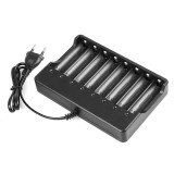 Incarcator Acumulatori 8 Sloturi Li-Ion 18650/26650, ABS, AC 100-240V, Output 4.2V 2400mA