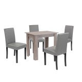 Cumpara ieftin Set de masă Leon 4+1 stejar York gri