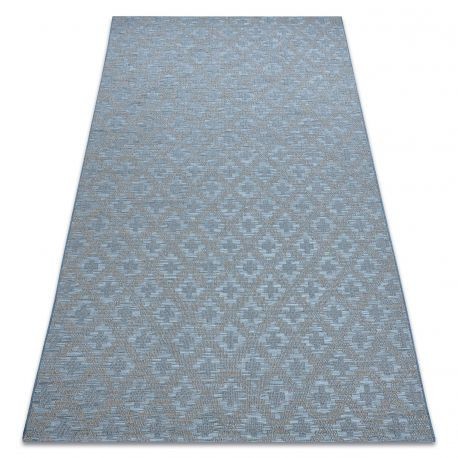 Covor sisal Fort 36215535 albastru caro, 200x290 cm