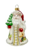 Set 12 ornamente brad Mos Craciun sticla multicolora 7,5x7,3x12,2h