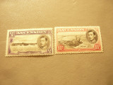 2 Timbre Ascension colonie brit.1938 ,R. George VI , val. 1/2 si 1 1/2p sarniera, Nestampilat