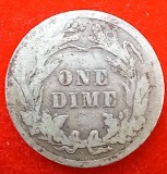 (A317) MONEDA DIN ARGINT SUA - ONE DIME 1908, BARBER DIME