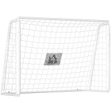 HOMCOM Poartă de Fotbal pentru Adulți și Copii de Grădină cu Țintă Centrală și St&acirc;lpi, 186x62x123 cm, Alb | Aosom Romania