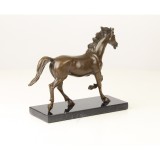 Cal-statueta din bronz pe un soclu din marmura XT-117, Animale