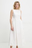 Answear Lab rochie din bumbac culoarea alb, maxi, evazată
