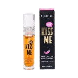 Ulei de buze SEXITIVE Kiss Me Hot Lip Oil, pentru sex oral, cu ardei iute, efect de &icirc;ncălzire și furnicături, aromă de mango, 3 ml