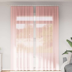 vidaXL Perdele Voile cu Bucle 2 buc Roz 140x260 cm 4102290