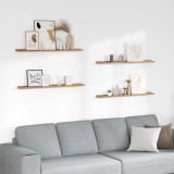 vidaXL Raft de perete cu raft 4 pcs Maro 100 x 9 x 3 cm Lemn compozit 42020019