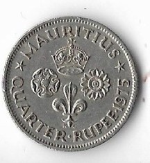 Moneda quarter rupee 1975 - Mauritius foto