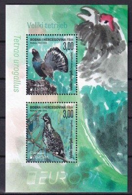 BOSNIA POSTA CROATA 2021 EUROPA CEPT FAUNA SPECII PROTEJATE PASARI foto
