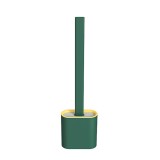 Perie WC din Silcon cu Suport Autoadeziv pe Perete si Cap Flexibil pentru Vasul de Toaleta, Verde Inchis, CBD CORAL BEST DEALS 9.8 cm 4.3 cm 36.5 cm V