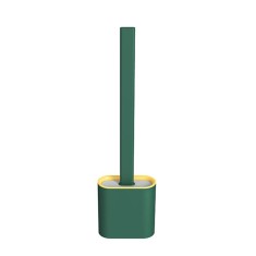 Perie WC din Silcon cu Suport Autoadeziv pe Perete si Cap Flexibil pentru Vasul de Toaleta, Verde Inchis, CBD CORAL BEST DEALS 9.8 cm 4.3 cm 36.5 cm V