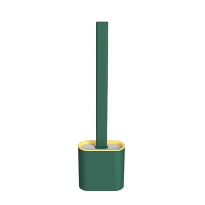 Perie WC din Silcon cu Suport Autoadeziv pe Perete si Cap Flexibil pentru Vasul de Toaleta, Verde Inchis, CBD CORAL BEST DEALS 9.8 cm 4.3 cm 36.5 cm V foto
