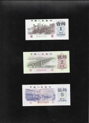 Set China 1 + 2 + 5 jiao unc posibil false foto