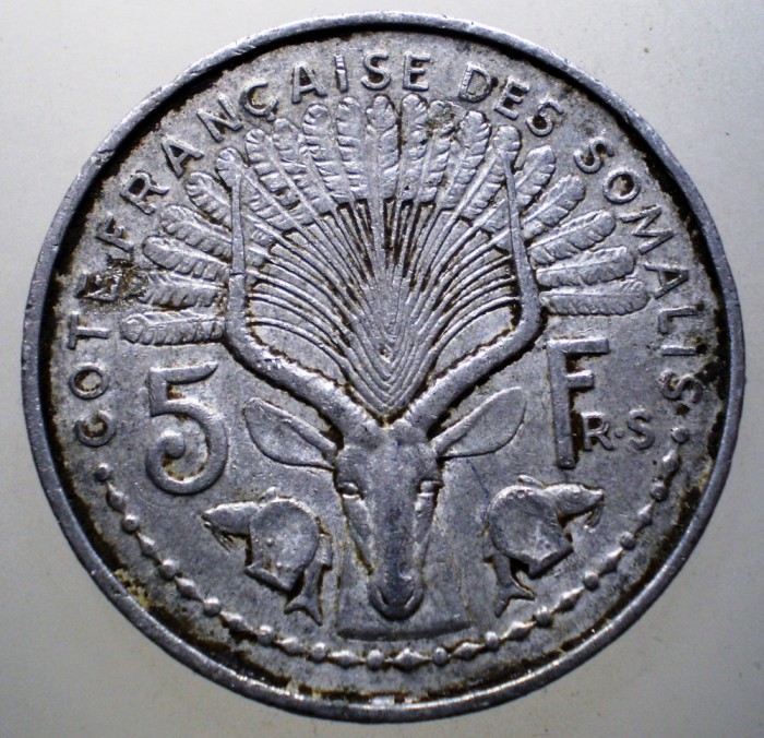 7.415 COTE FRANCAISE DES SOMALIS FRENCH SOMALILAND 5 FRANCS FRANCI 1959