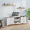 Gossi comoda discuri, alb, 121x38x48 cm, lemn prelucrat