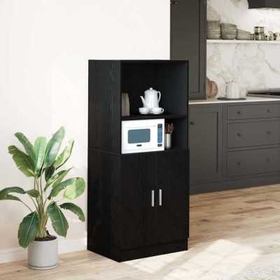 vidaXL Dulap de bucătărie, negru, 57x41,5x131,5 cm, lemn prelucrat 860122 foto