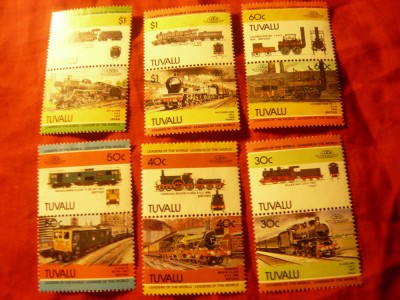 Serie Tuvalu 1985 Locomotive , 6 perechi foto