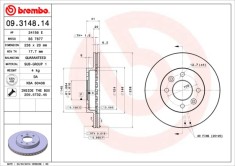 BREMBO 09.3148.14 PRIME LINE Disc frana foto