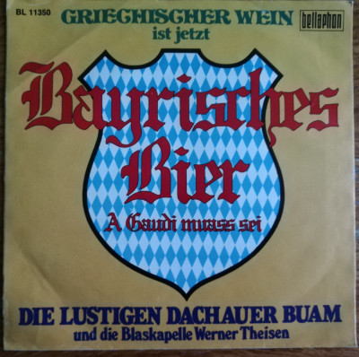 Disc Vinil 7 # Bayrisches Bier Odeon BL 11350 foto