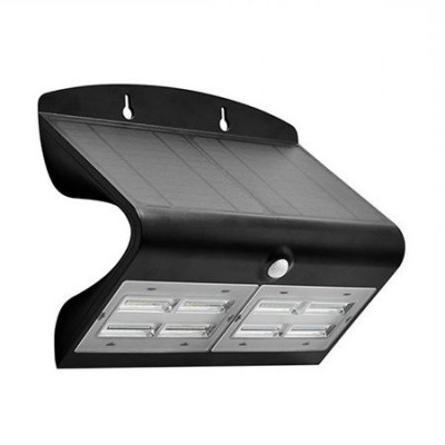 Lampa LED solara, 6.8 W, temperatura alb neutru, 800 lm, senzor miscare, Negru foto