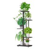 Suport metalic ghivece flori gri inchis Bamir 43x22x98 cm