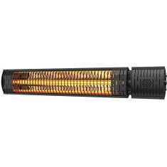 Incalzitor electric cu infrarosu de perete Heinner, putere maxim 2000 W, lampa aurie, doua trepte de putere 1000/2000 W, telecomanda