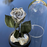 Trandafir Criogenat argintiu metalizat &Oslash;6,5cm 10x20cm