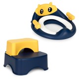 Reductor WC pentru copii cu scari si platforma, cu perna moale (6-36 luni)