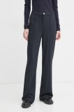 G-Star pantaloni femei, culoarea bleumarin, drept, high waist, D25027-D706