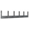 Gossi cos gabion in forma de u cu 6 stalpi, 620x20x150 cm, fier