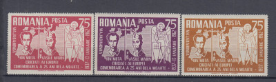 ROMANIA 1962 MAJADAHONDA-COMEMORARE A 25 ANI EXIL ROMANESC SPANIA URMA SARNIERA foto