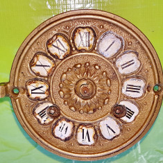 E195-Mecanism pendul vechi cadran bronz masiv stare uzata.