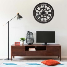 Ceas de perete, negru, 70 cm, MDF foto