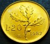 Moneda 20 LIRE - ITALIA, anul 1982 *cod 1219 = UNC, Europa