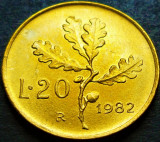 Cumpara ieftin Moneda 20 LIRE - ITALIA, anul 1982 *cod 1219 = UNC, Europa