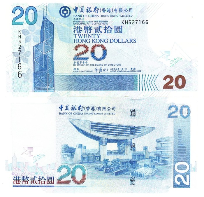 Hong Kong 20 Dolari 2009 P-335 UNC