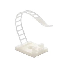 Suport plastic ajustabil pentru prindere cabluri, ALB, 25x18 mm, autoadeziv, 100 buc TAA-1-W