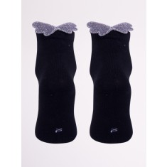 Sosete negre pentru fetite - Aripioare sclipitoare (Marime Disponibila: Marimea