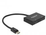 Multiplicator 2 porturi Displayport v1.2 4K, Delock 87665