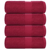 VidaXL Prosoape pentru oaspeți 4 buc Bordeaux 360 g/m&sup2; 100% bumbac