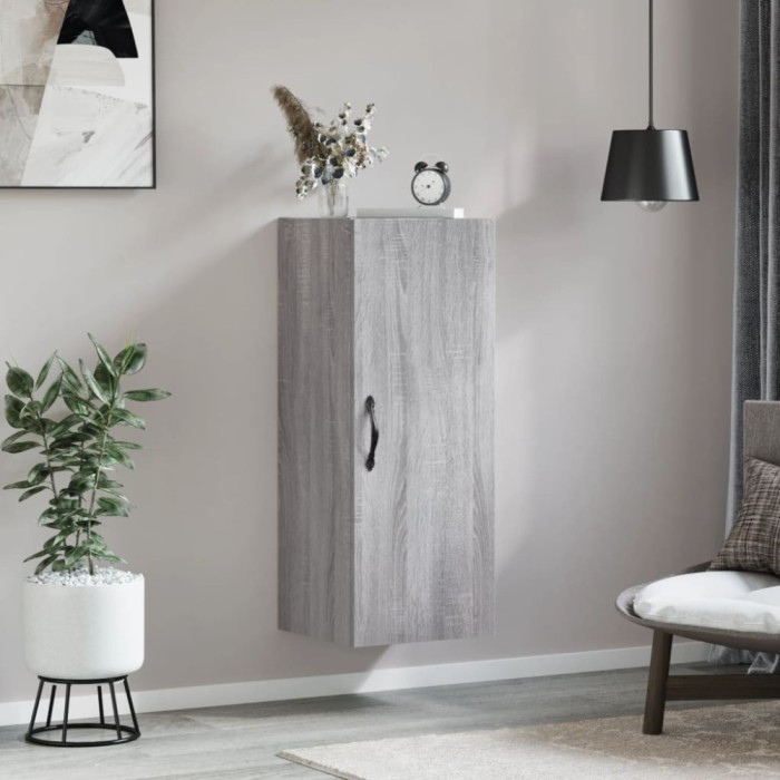 vidaXL Dulap de perete, gri sonoma, 34,5x34x90 cm, lemn prelucrat 835000