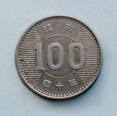 JAPONIA - 100 Yen 1965 - Sh?wa - Argint 4.8 g foto