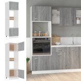 vidaXL Dulap cuptor microunde &ldquo;Lyon&rdquo;, gri sonoma, 60x57x207cm