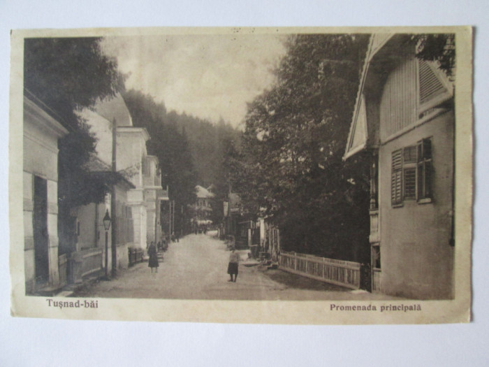 Carte postala Băile Tușnad:Promenada principală,circulată 1926