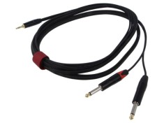 Cablu audio Jack 3,5mm la Jack 6,3mm x2 5m negru PVC Reds Music