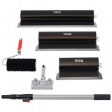 Set 3 gletire finisaj, 400,600,800 mm cu maner telescopic si rulou pentru glet