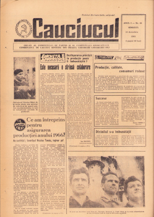HST P2/162 Ziar Cauciucul 48/1965 Combinat cauciuc sintetic Onești județul Bacău