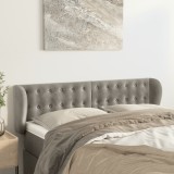 Gossi tablie de pat cu aripioare gri deschis 147x23x78/88 cm catifea